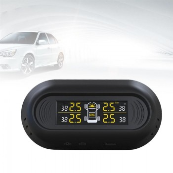 1 Set Of Solar Utility Tire Pressure Gauge Sensors Wireless Monitoring System Tire Pressure Measurement Monitor For Vehicle Car