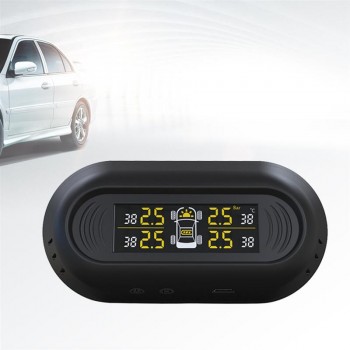 1 Set Of Solar Utility Tire Pressure Gauge Sensors Wireless Monitoring System Tire Pressure Measurement Monitor For Vehicle Car