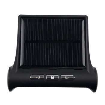 Solar and USB charging tire pressure monitoring system multiple security alarm function car tyre air pressure tester gauge LCD