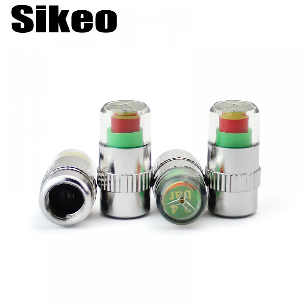 Sikeo 4PCS Car Styling 2.4bar 36PSI Car Tyre Tire Pressure Valve Stem Caps Sensor Air Alert Tire Pressure Monitoring Tools Kit