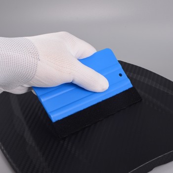 FOSHIO Blue Fabric Felt Squeegee Window Foil Carbon Fiber Vinyl Car Wrap Tools 12*8cm Stickers Wrapping Scraper Car Accessories