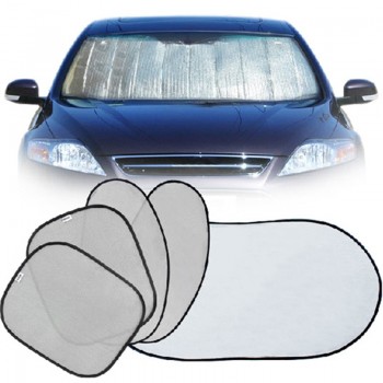 6Pcs Folding Silvering Reflective Car Windshield Window Sun Shade Visor Shield Cover Suction Cup Car Sunshield Sunscreen Curtain