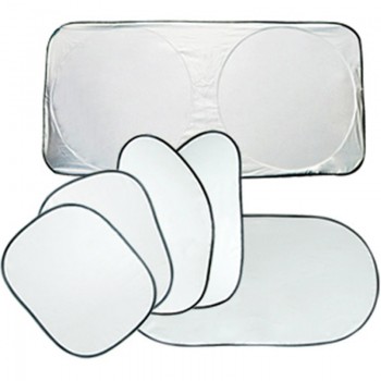 6Pcs Folding Silvering Reflective Car Windshield Window Sun Shade Visor Shield Cover Suction Cup Car Sunshield Sunscreen Curtain