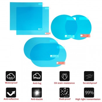 2Pcs/Set Car Auto Rearview Mirror Protective Film Anti Fog Rainproof Window Rear View Mirror Protective Film Accessories 3 Sizes