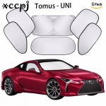 6Pcs Folding Silvering Reflective Car Windshield Window Sun Shade Visor Shield Cover Suction Cup Car Sunshield Sunscreen Curtain