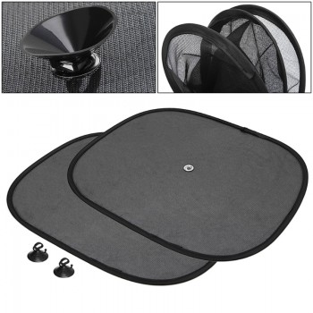 New Arrive 2Pcs Car Window Sunshade Sun Shade Visor Side Mesh Cover Shield Sunscreen Black  44 x 36 cm