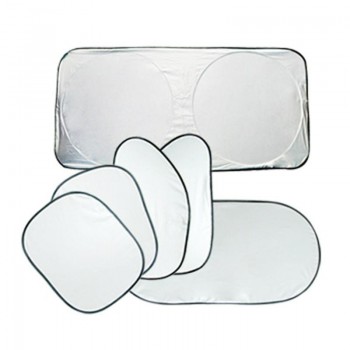 Folding Silvering Reflective Car Windshield Window Sun Shade Visor Shield Cover Suction Cup Car Sunshield Sunscreen Curtain 6Pcs