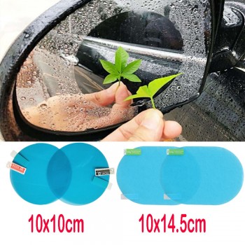 2pcs 100*100mm/100*145mm PET + Nano-coating Car Anti Water Mist Film Anti Fog Rainproof Rearview Mirror Window Protective Film