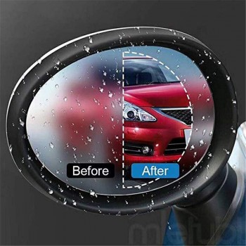 2pcs 100*100mm/100*145mm PET + Nano-coating Car Anti Water Mist Film Anti Fog Rainproof Rearview Mirror Window Protective Film