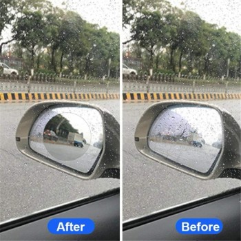 2pcs 100*100mm/100*145mm PET + Nano-coating Car Anti Water Mist Film Anti Fog Rainproof Rearview Mirror Window Protective Film