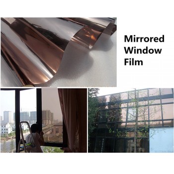152cm x 900cm VLT8% Window Film One Way Mirror Solar Tint Film Bronzeamp;Silver Tinting Film Privacy/Anti-UV/Waterproof Vinyl Film