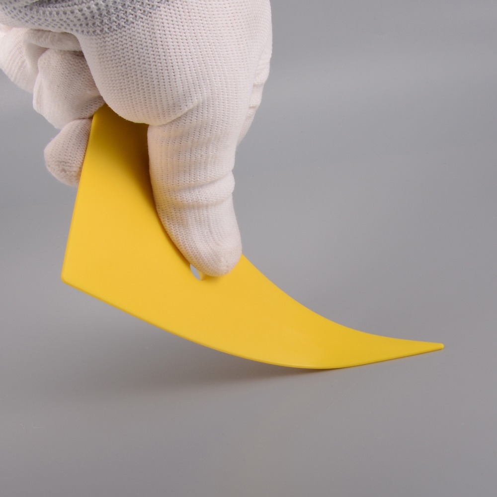 FOSHIO Yellow Plastic Squeegee Car Accessories Window Foil Tint Tools Carbon Fiber Car Wrap Vinyl Tools Go Corner Clean Scraper