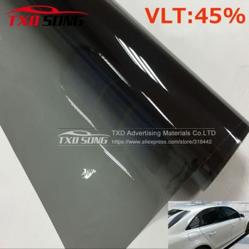 Cheapest VLT 45% 50x300CM/Lot Black Car Window Tint Film Building house window solar tint foil Solar Side window Tint film
