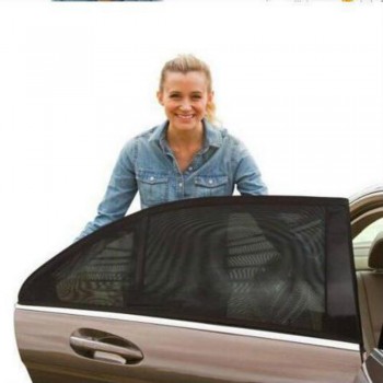 Vehemo 2Pcs 50*52cm Auto Car Vehicle Door Window UV Protection Shield Sun Shade Visor Cover Universal  Black