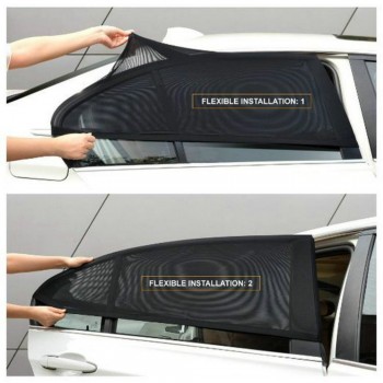 Vehemo 2Pcs 50*52cm Auto Car Vehicle Door Window UV Protection Shield Sun Shade Visor Cover Universal  Black