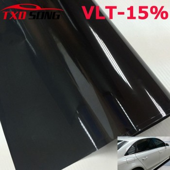 Car Styling 50x300cm Car Side Window Black Tint Film Glass VLT 15% Auto House Solar UV Protection Summer Prevent Ultraviolet