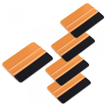 EHDIS 5pcs Gold Carbon Fiber Felt Squeegee Car Vinyl Film Wrap Scraper Cleaning Tools Window Tints Tools Car Accessories
