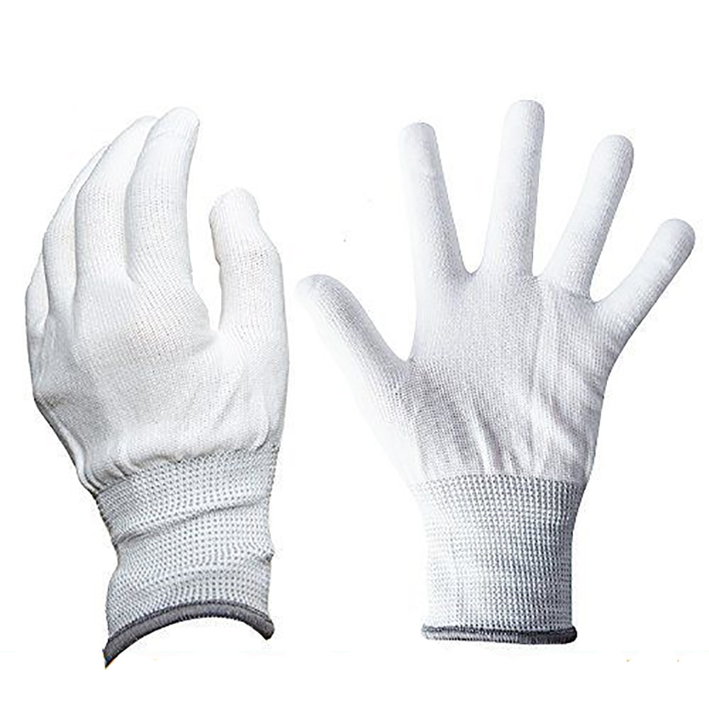 EHDIS 100 Pairs White Labor Antislip Nylon Gloves Vinyl Film Car Wrap Sticker Install Window Cleaning Gloves Window Tints Tool