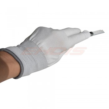 EHDIS 100 Pairs White Labor Antislip Nylon Gloves Vinyl Film Car Wrap Sticker Install Window Cleaning Gloves Window Tints Tool