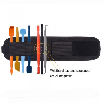 EHDIS Magnetic Window Tint Squeegee Knife Holder Bag Vinyl Car Wrap Kit Tools Bag Wristband Magnet Waist Belt Bag Wrapping Tools