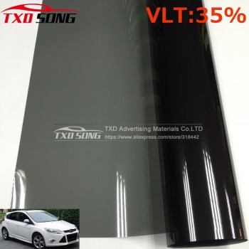 Cheapest VLT 35% 50x300CM/Lot Black Car Window Tint Film Glass 1 PLY Car Auto House Commercial Solar Side window Tint film