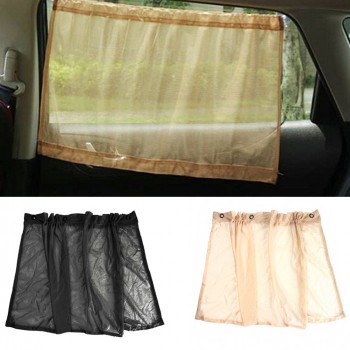 2018 Hot Sale Black Creamy White Car Sun Shade Side Window Curtain Auto Interior UV Protection Mesh Fabric