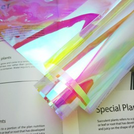 Blaze Rainbow Effect Iridescent Window Film Decorative Glass Sticker Chameleon Color Christmas Party DIY Cosplay Decoration
