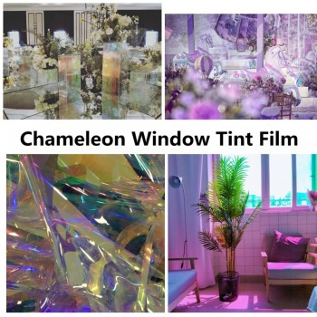 Blaze Rainbow Effect Iridescent Window Film Decorative Glass Sticker Chameleon Color Christmas Party DIY Cosplay Decoration