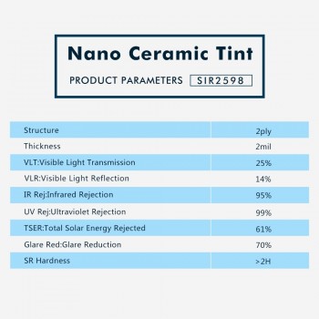 Window Film 25% Nano Ceramic Auto Tints  2ply Home Window Tints 1.52X0.5M