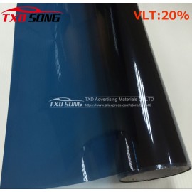 50cm*300cm/lot Blue Car Window Tint Film Glass VLT 20% Car Auto House Commercial Solar Protection Summer by free shipping
