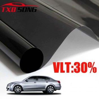 50x300cm Light Black Car Window Tint Film Glass VLT 30% Roll 1 PLY Car Auto House Commercial Solar Protection Summer Free ship