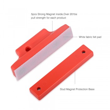 EHDIS 4pcs Window Foil Magnetic Sticker Fixed Styling Tool Vinyl Film Car wrap Magnet Holder White Felt Squeegee Brush Scraper