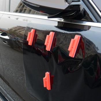 EHDIS 4pcs Window Foil Magnetic Sticker Fixed Styling Tool Vinyl Film Car wrap Magnet Holder White Felt Squeegee Brush Scraper