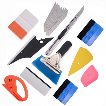 FOSHIO Car Sticker Styling Tools Set Carbon Vinyl Wrap Window Tint Rubber Squeegee Film Wrapping Cutter Knife Car Accessories