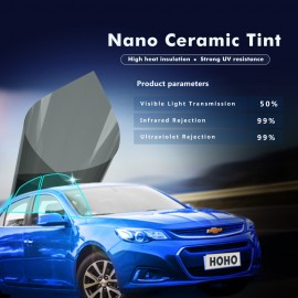 1.52x1m 50%VLT Black Solar Tint Car Sun Shade for Car Side Window Nano Ceramic Window Tint Car Home Window Vinyl