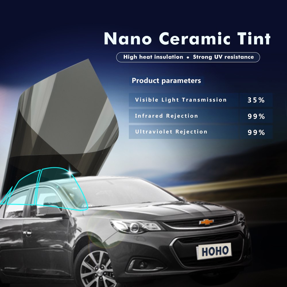 35% VLT1x30m Black Nano Ceramic Tint Solar Window Film for Car,Home Window Tinting Vinyl DIY