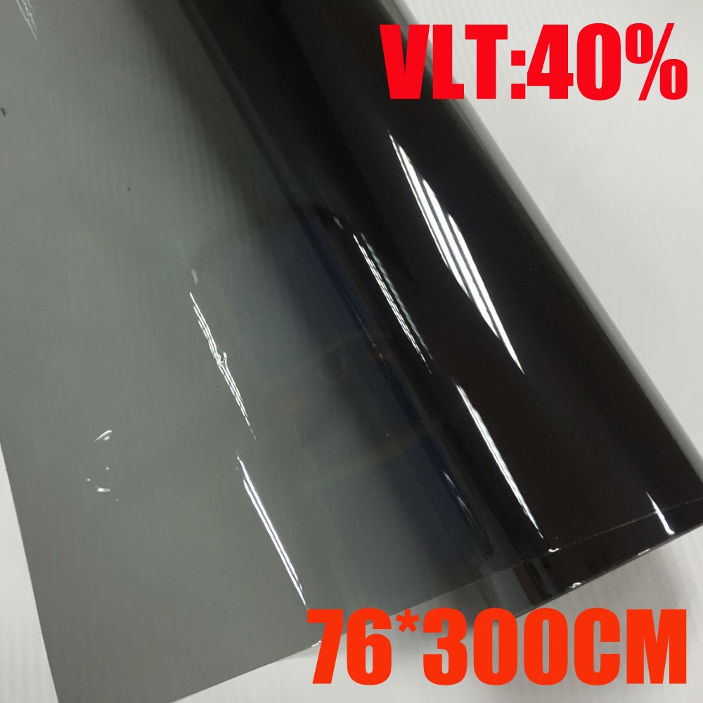 VLT 40%/ Roll 76cm*300cm/Lot  Light Black Car Window Tint Film Glass 2 PLY Car Auto House Commercial Solar Protection Summer