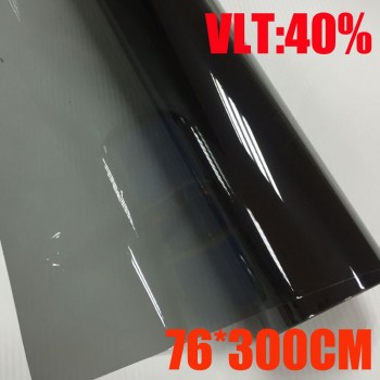 VLT 40%/ Roll 76cm*300cm/Lot  Light Black Car Window Tint Film Glass 2 PLY Car Auto House Commercial Solar Protection Summer