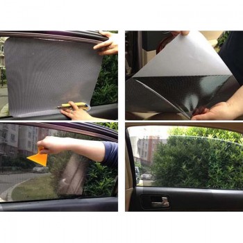 2PCS 38*42CM Black Window Auto Car Sun Shade Curtain PVC Protection Side Insulation Window Cover Tint Film Car Stickers C3bX019