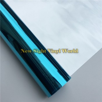 VLT 15% Blue One Way Reflective Window Tint Film For Glass Buliding Home Office Size:1.52*30m/Roll