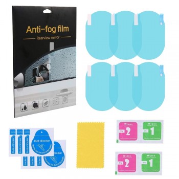 6PCS Car Rearview Mirror Film Anti Fog Window Clear Rainproof Rear View Mirror Protective Soft Protective Film Auto Window Foils