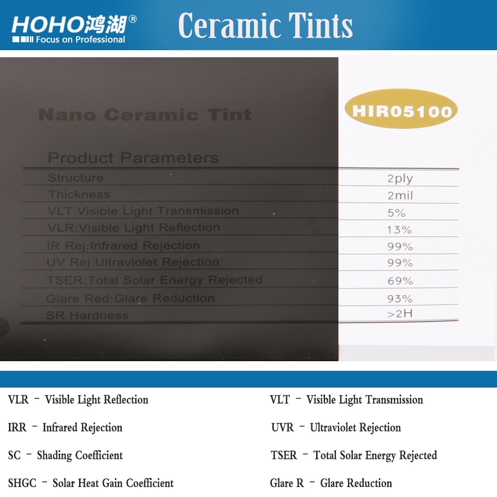 Black Chrome Privacy Window Tints Ceramic Series 60inch x 100ft roll -HIR05100
