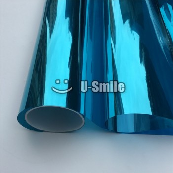 VLT 15% Blue One Way Reflective Window Tint Film For Glass Buliding Home Office Size:1.52*30m/Roll