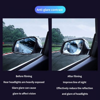 2PCS Car Rearview Mirror Protective Film Anti Fog Window Clear Rainproof Rear View Mirror Protective Soft Film Auto Accessories