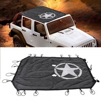 For Jeep Wrangler JKU 4 Door 2007-2017 New Sunshade Mesh Full Top Cover UV Protector W/ Storage Bag