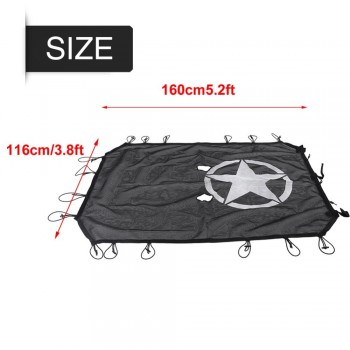 For Jeep Wrangler JKU 4 Door 2007-2017 New Sunshade Mesh Full Top Cover UV Protector W/ Storage Bag