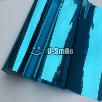 VLT 15% Blue-Silver Mirror Window Foil Tinting Film For Buliding Home Office Size:1.52*30m/Roll
