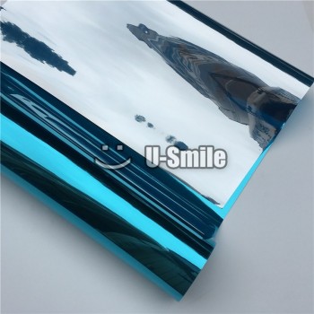 VLT 15% Blue-Silver Mirror Window Foil Tinting Film For Buliding Home Office Size:1.52*30m/Roll
