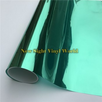 VLT 15% Green-Silver Mirror Window Vinyl Film For Glass Tint Buliding Home Office Size:1.52*30m/Roll