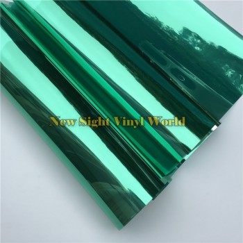 VLT 15% Green-Silver Mirror Window Vinyl Film For Glass Tint Buliding Home Office Size:1.52*30m/Roll